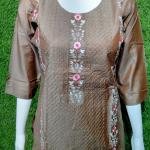Women Kurta Embroidery Work With Pant And Matching Dupatta