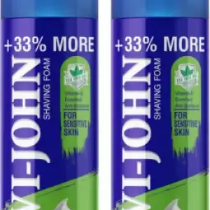 VI-JOHN Shave Foam 400GM Sensitive Skin (Pack of 2)  (400 g)