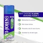 VI- JOHN Shaving Foam For Men, Sensitive Skin Type Shaving Foam With Goodness of Nature, Tea Tree Oil, Vitamin E Enriched and Anti- Bacterial Formula (400gm Each- Pack of 2)